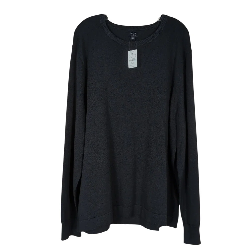 J.Crew Cotton Crewneck Sweater XXL Navy Blue Minimalist Classic Preppy NWT